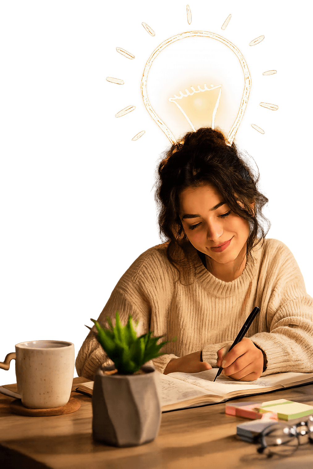 Student with idea